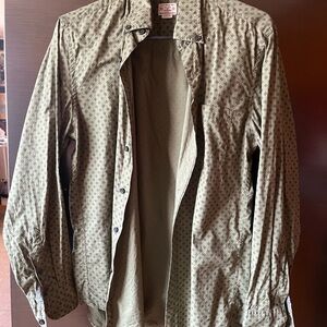 J. Crew Olive Patterned Dress Shirt